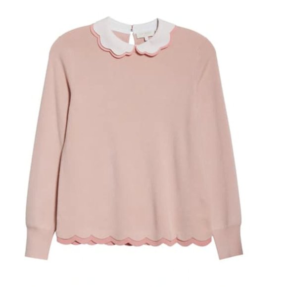 Ted Baker Lheo Scallop Detail Layered Sweater light pink size 1 *PLEASE READ* - Picture 4 of 16